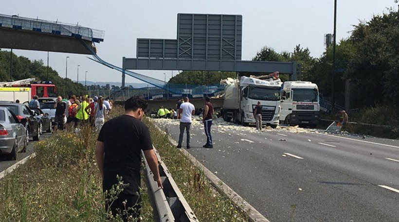 Βρετανία: Κατέρρευσε γέφυρα σε αυτοκινητόδρομο στο Κέντ